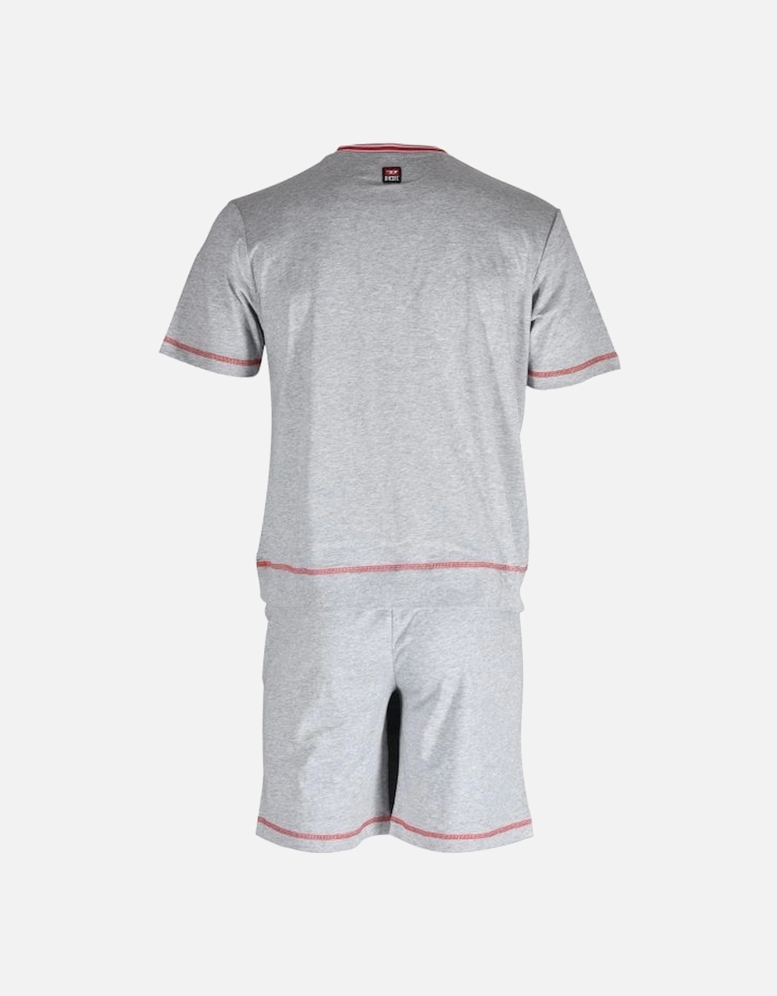 Jeans Logo T-Shirt & Shorts Pyjama Set, Grey Melange