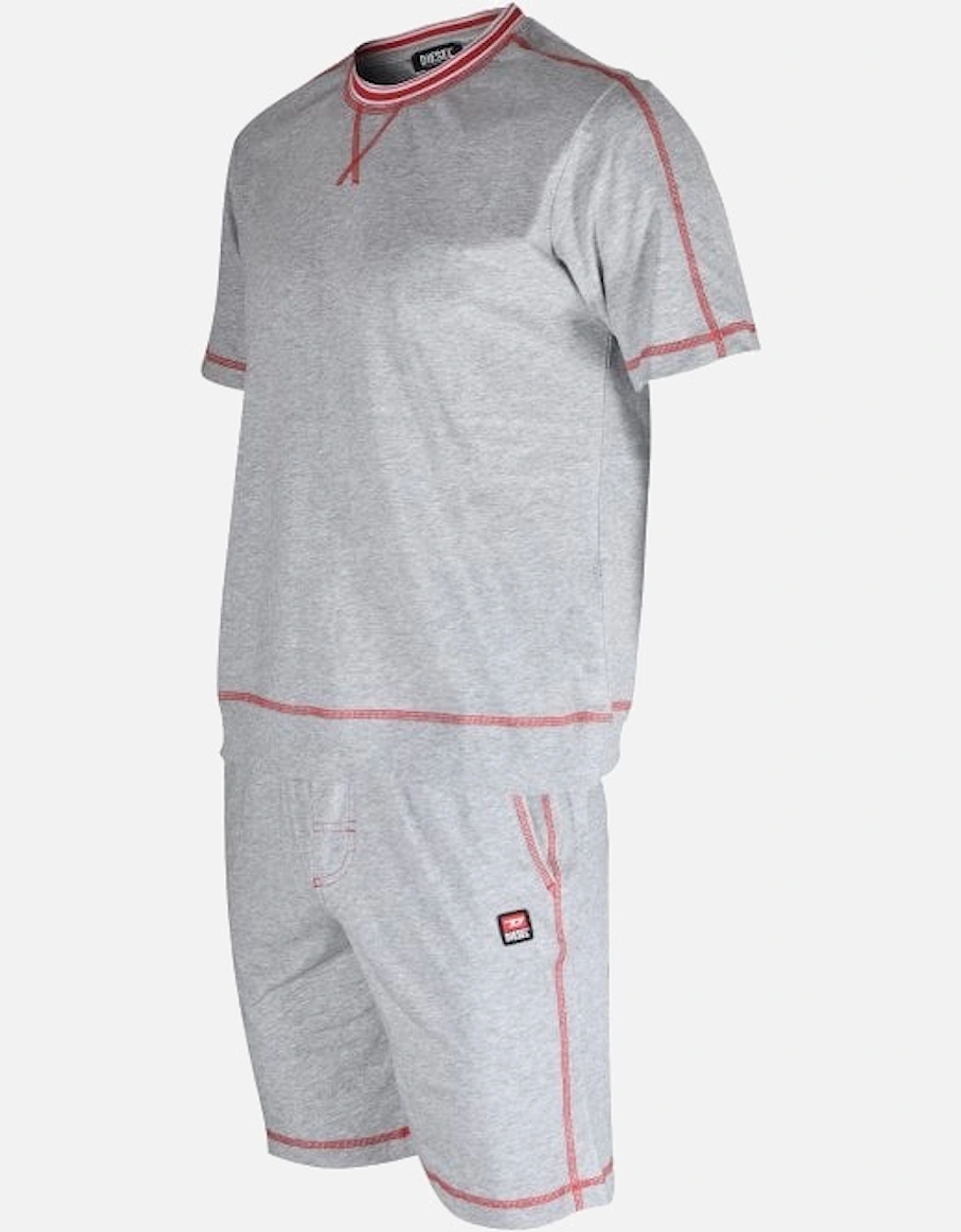 Jeans Logo T-Shirt & Shorts Pyjama Set, Grey Melange