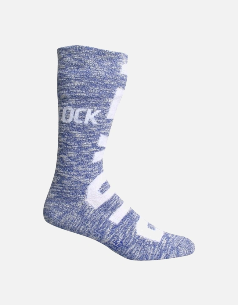 Cotton Slub Logo Socks, Deep Ultramarine