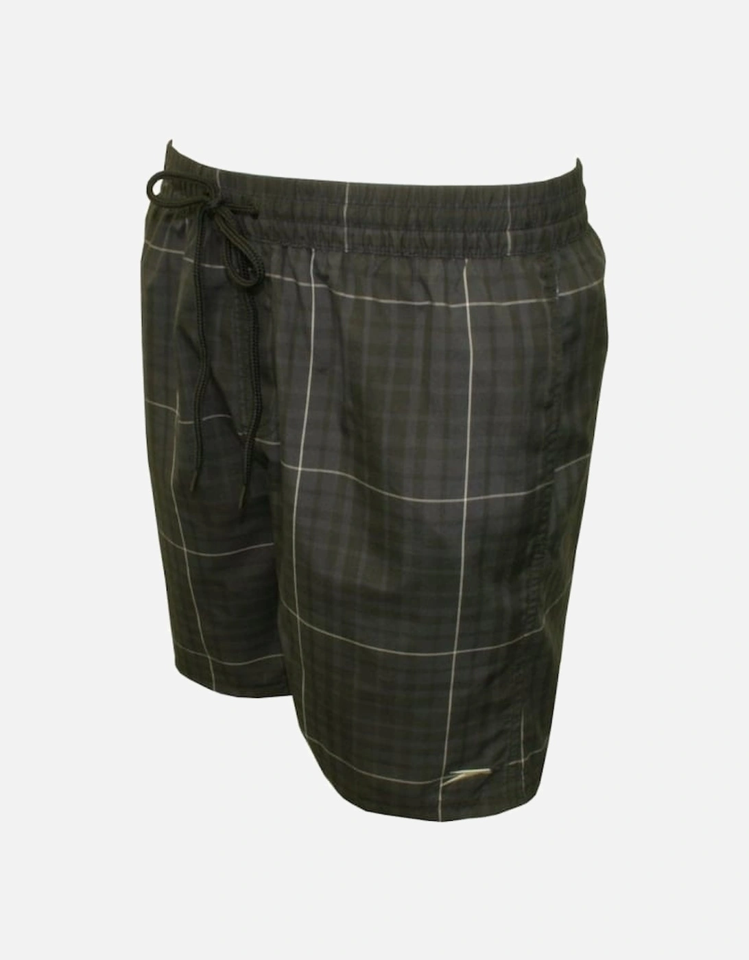 Yarn Dyed Check Leisure 18" Water Shorts, Black