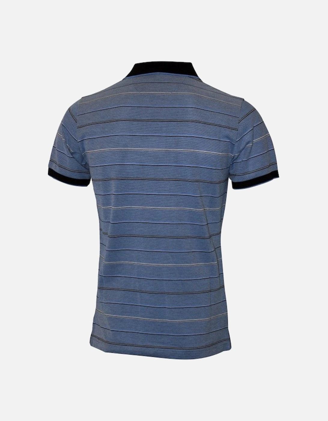 Oxford Stripe Pique Rugger Polo Shirt, Palace Blue