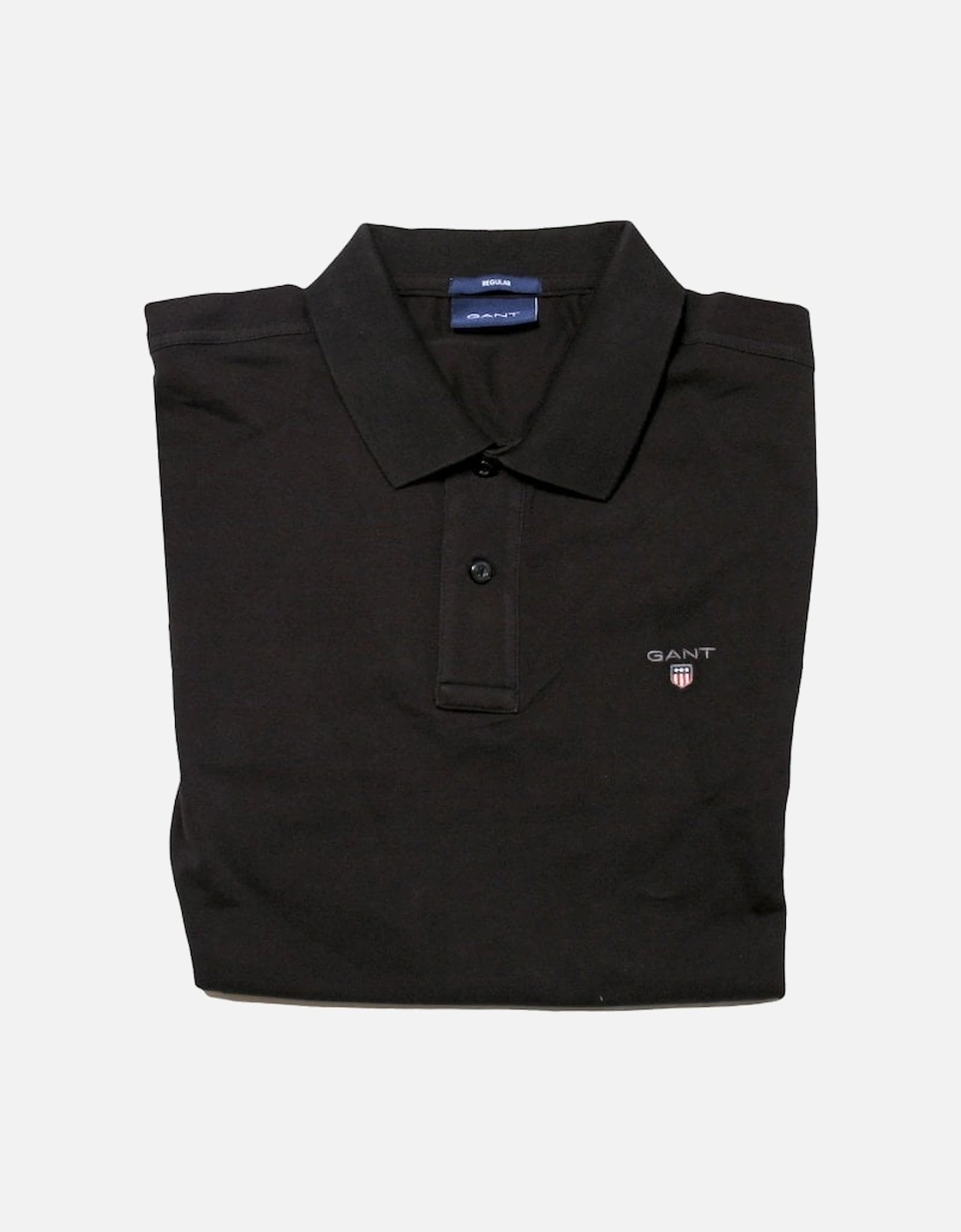 Solid Pique Polo Shirt, Black