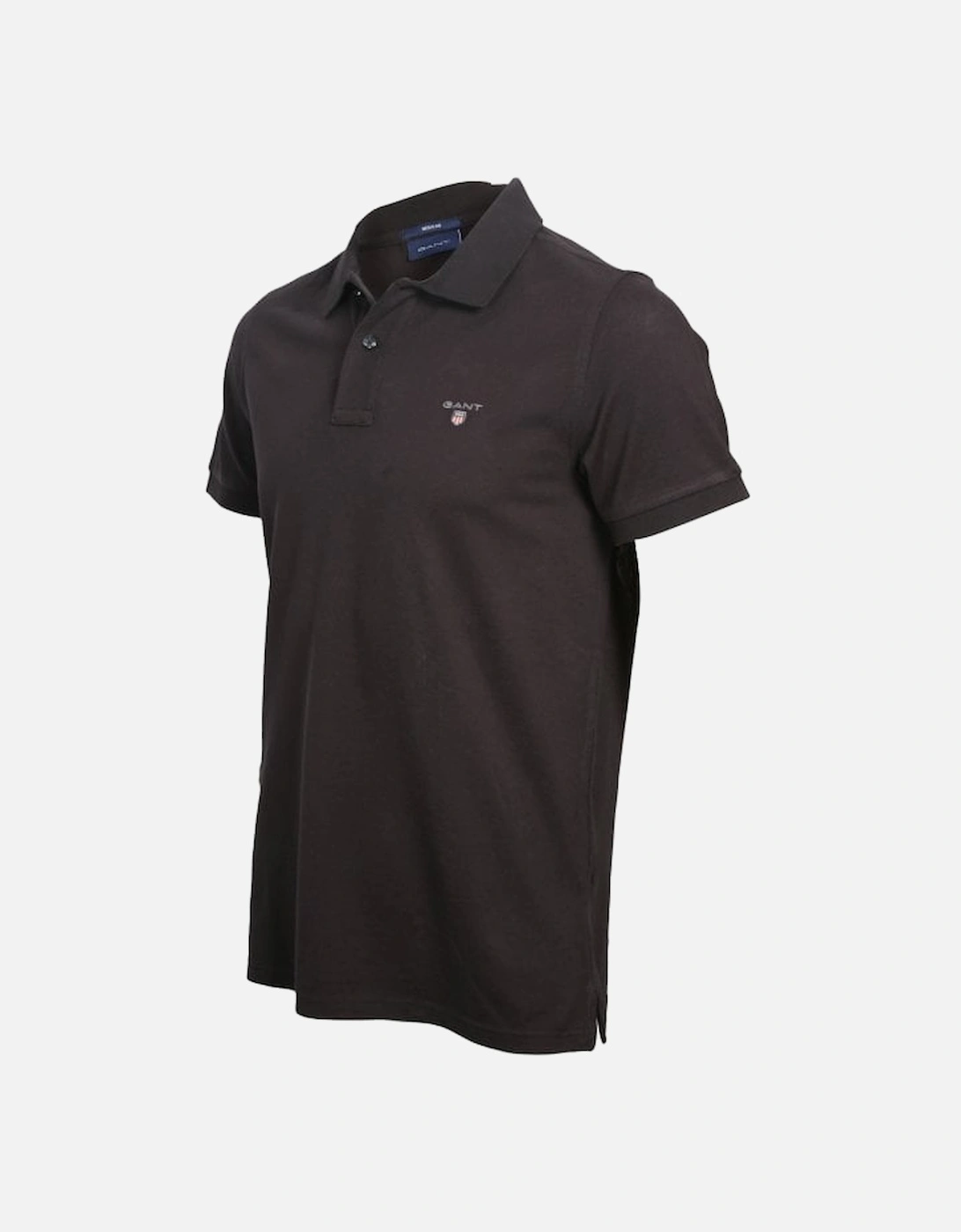 Solid Pique Polo Shirt, Black