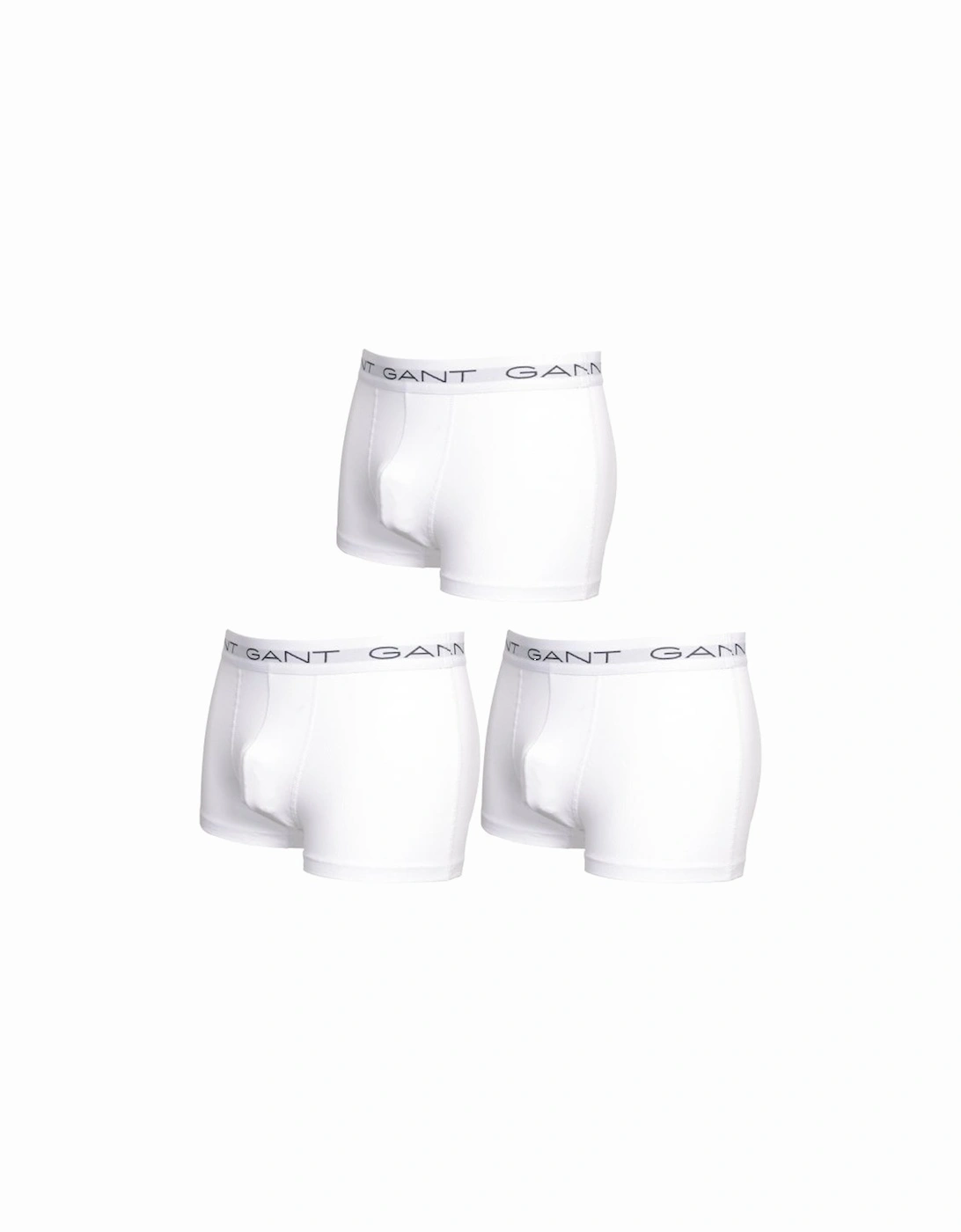 Cotton Stretch 3-Pack Boxer Trunks, White