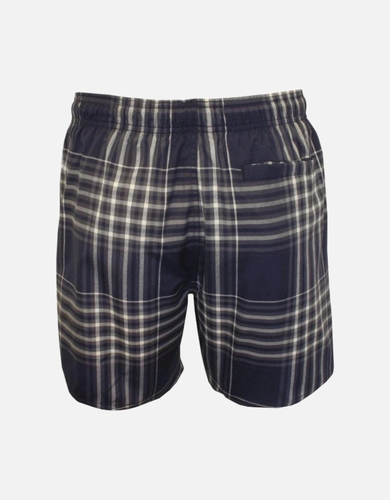 Yarn Dyed Check Leisure 16" Swim Shorts, Charcoal/Navy