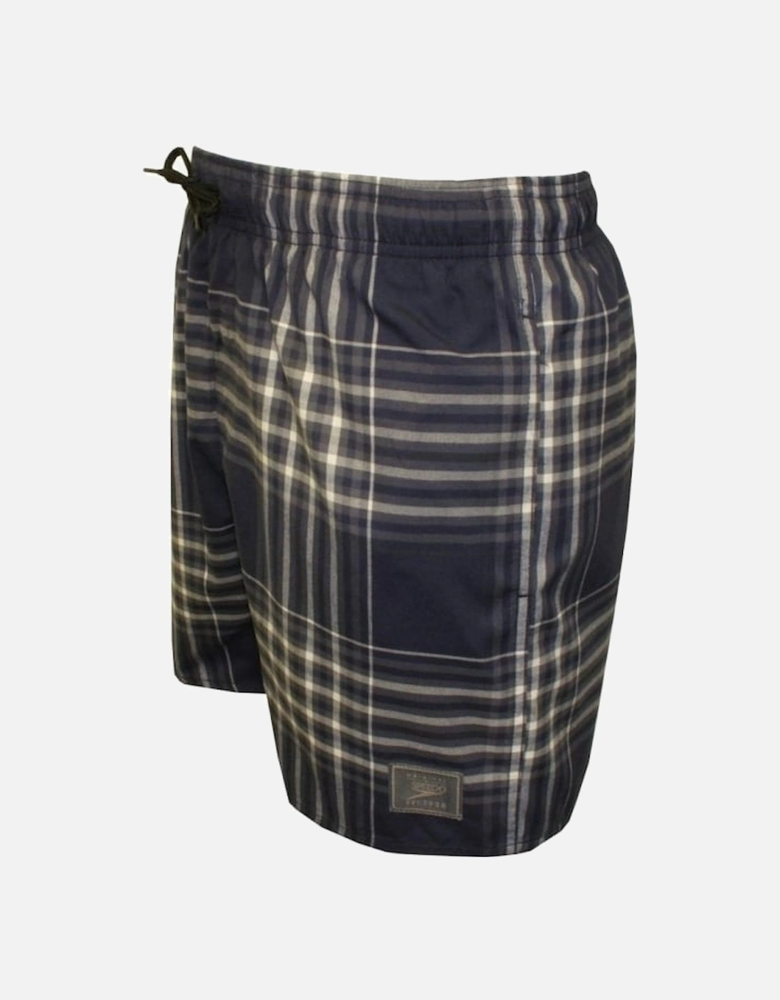 Yarn Dyed Check Leisure 16" Swim Shorts, Charcoal/Navy