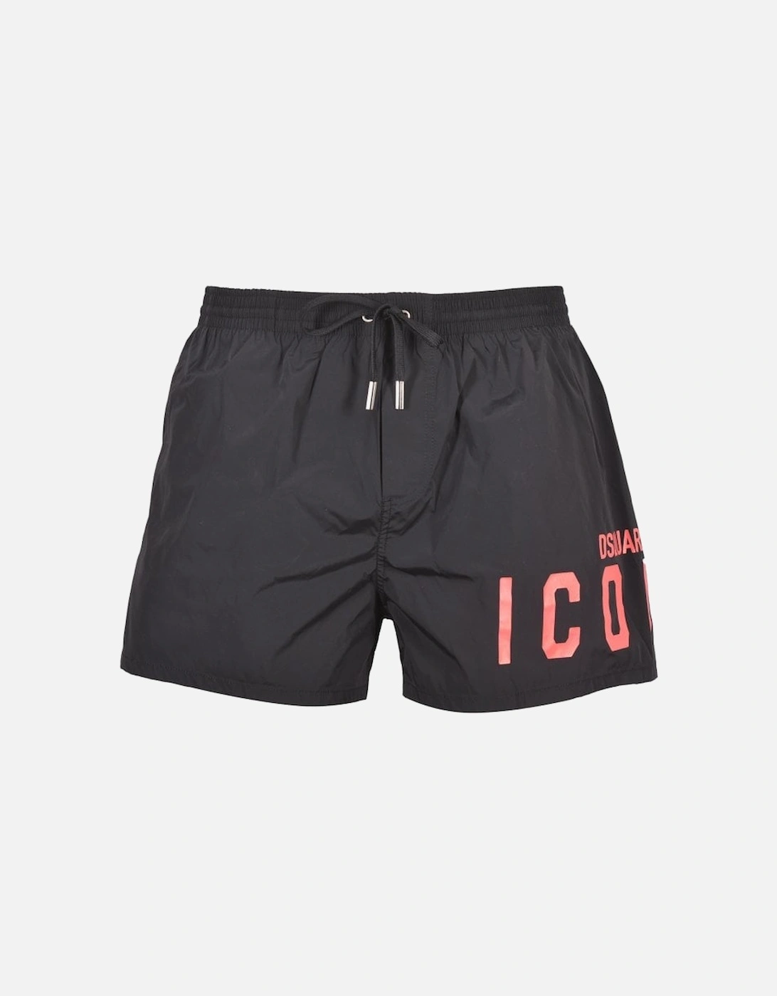 ICON Front Logo Swim Shorts, Black/coral, 5 of 4