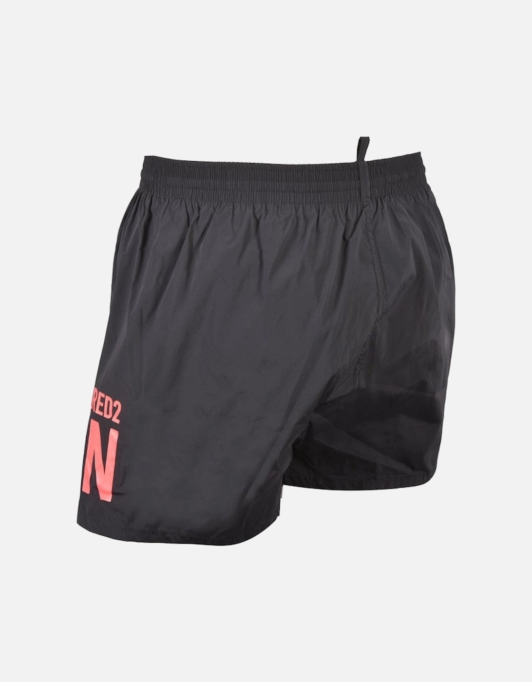 ICON Front Logo Swim Shorts, Black/coral