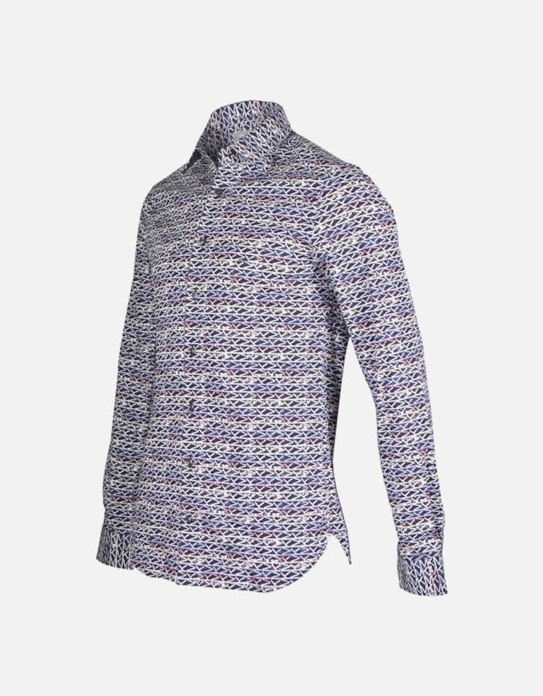 Cotton MK Colour Splash Logo Print Slim-Fit Shirt, Multi