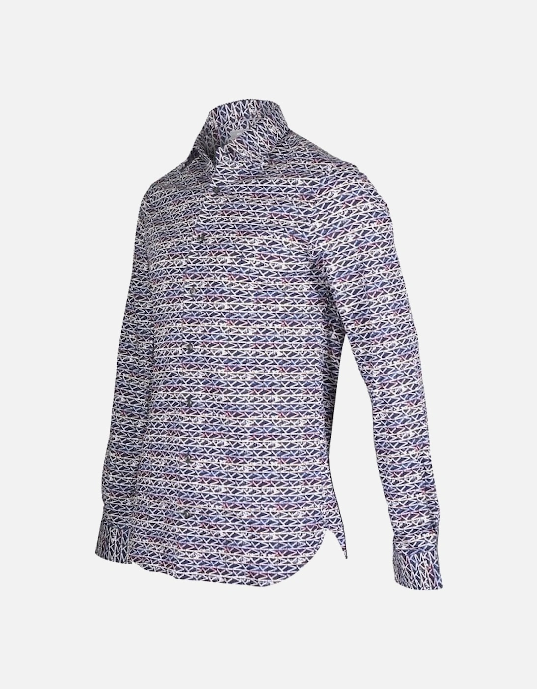 Cotton MK Colour Splash Logo Print Slim-Fit Shirt, Multi