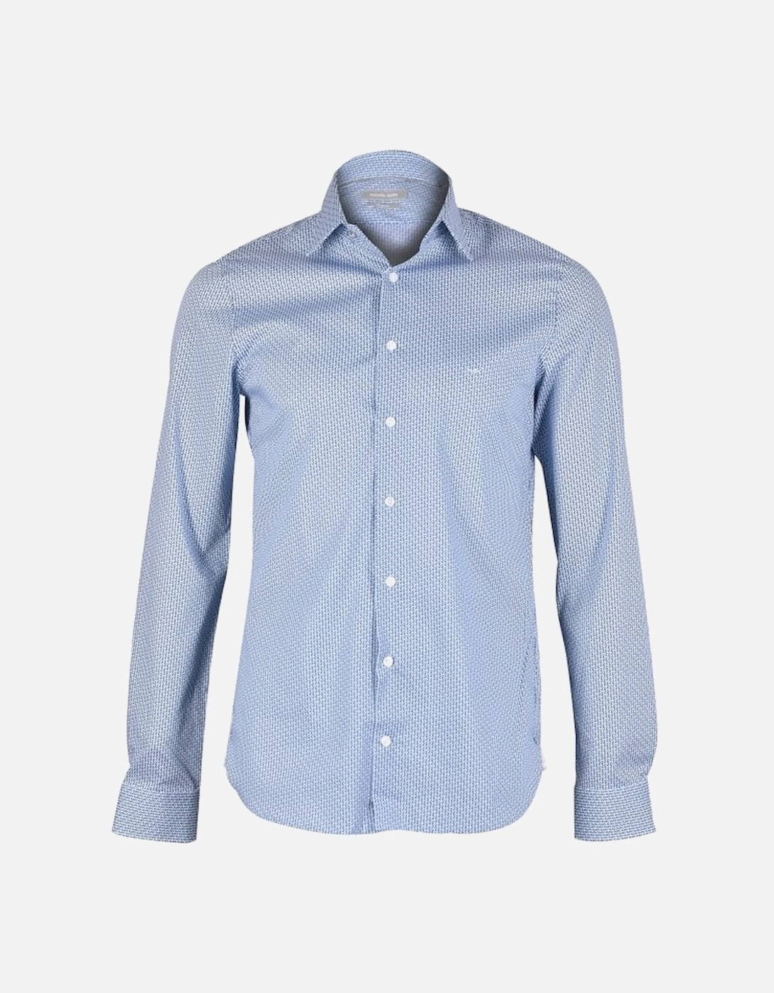 Vertical Logo Print Cotton Stretch Shirt, Blue, 7 of 6