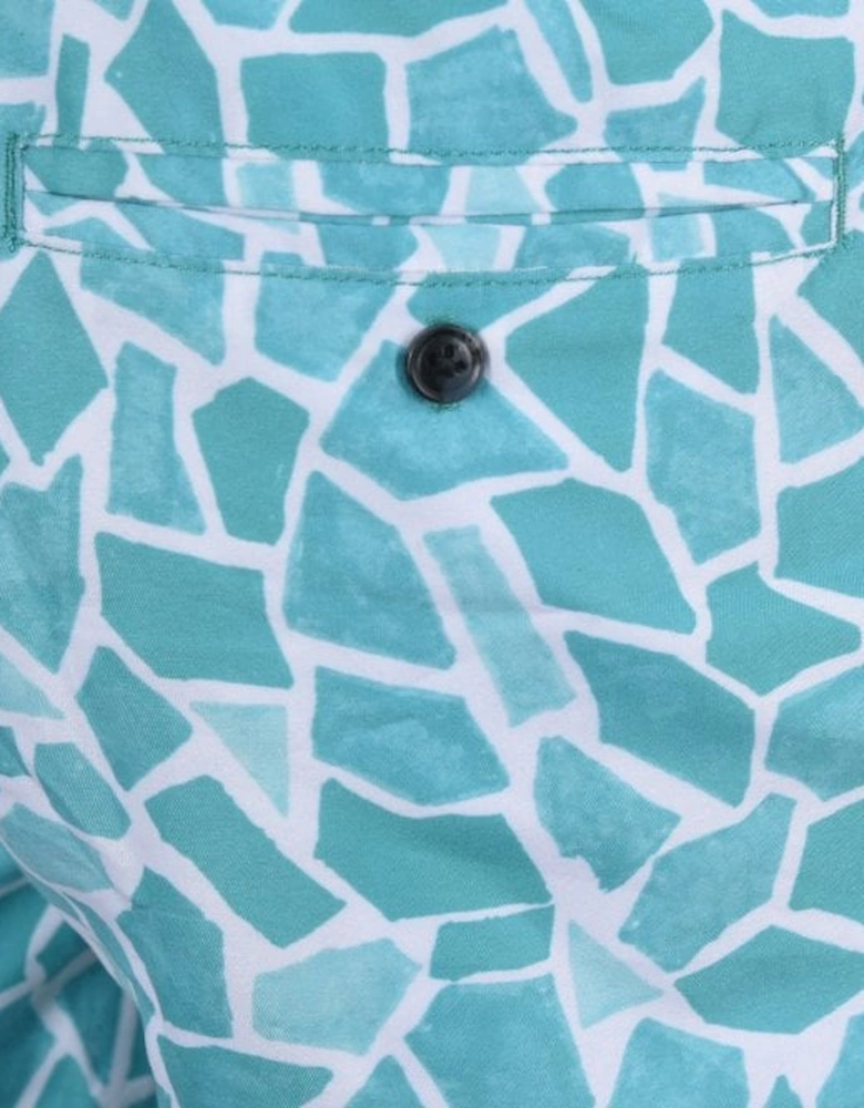 Mosaic Print Swim Shorts, Turqouise