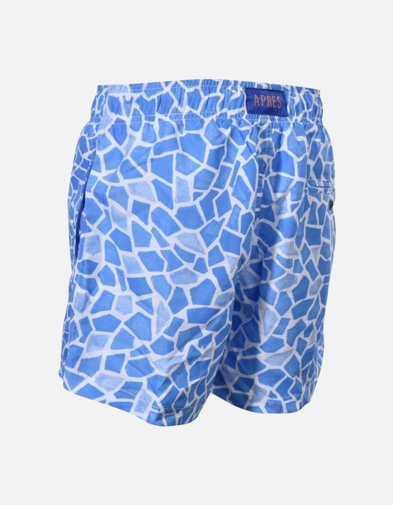 Mosaic Print Swim Shorts, Royal Blue