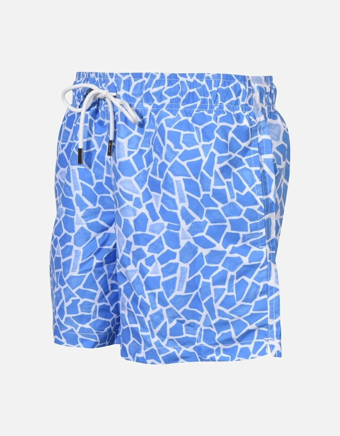 Mosaic Print Swim Shorts, Royal Blue