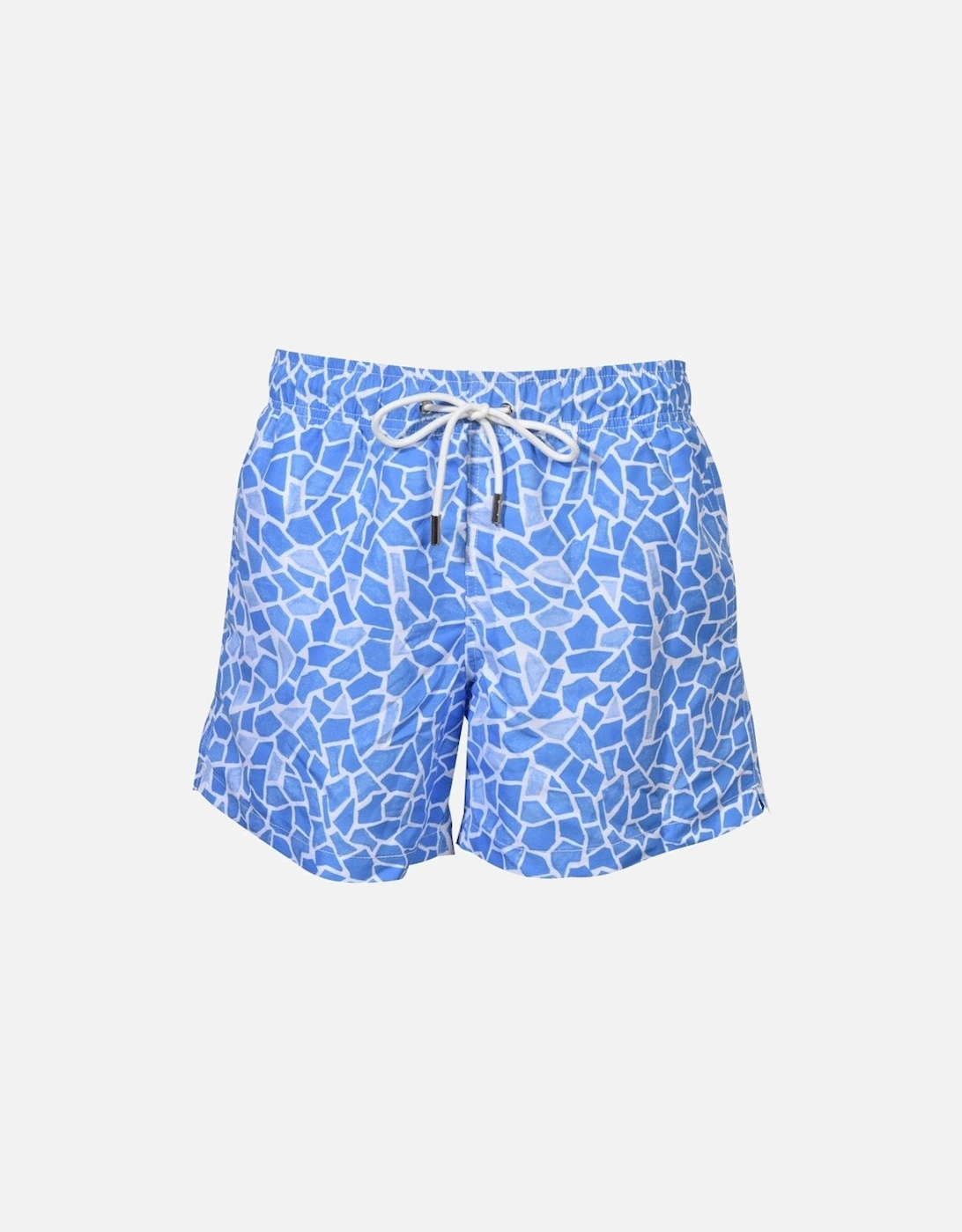 Mosaic Print Swim Shorts, Royal Blue, 5 of 4