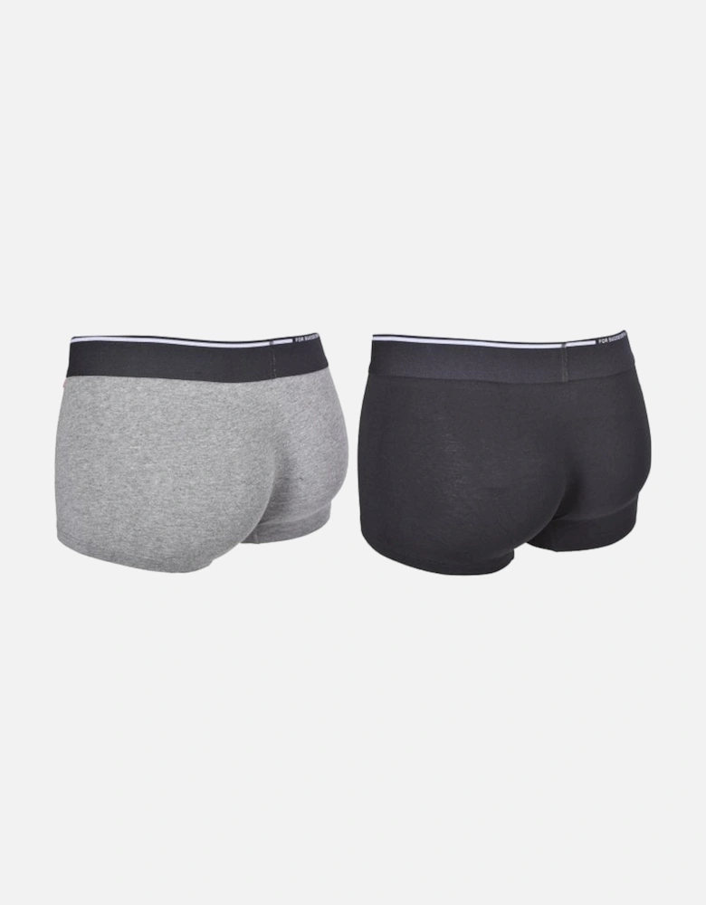 2-Pack Iconic Logo Boxer Trunks, Black/Grey