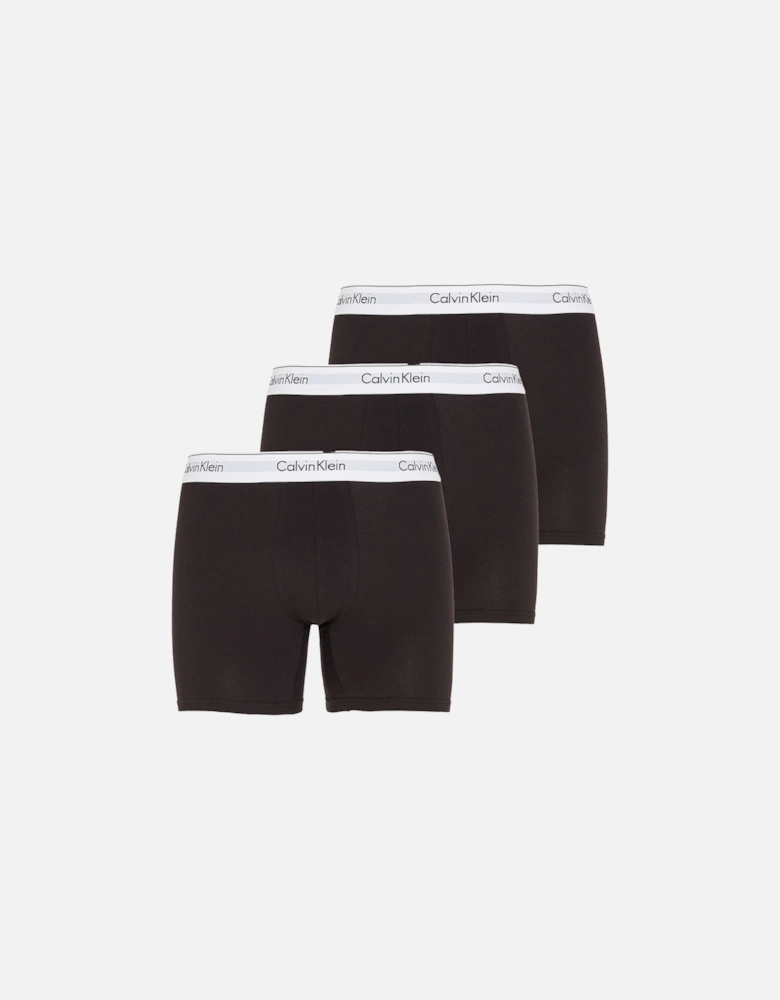 3-Pack Modern Cotton Boxer Briefs, Black