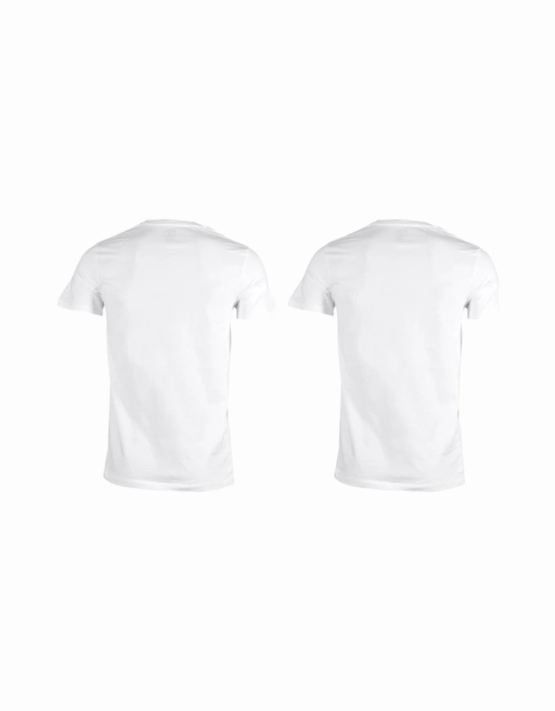 2-Pack Iconic Logo Crew-Neck T-Shirts, White