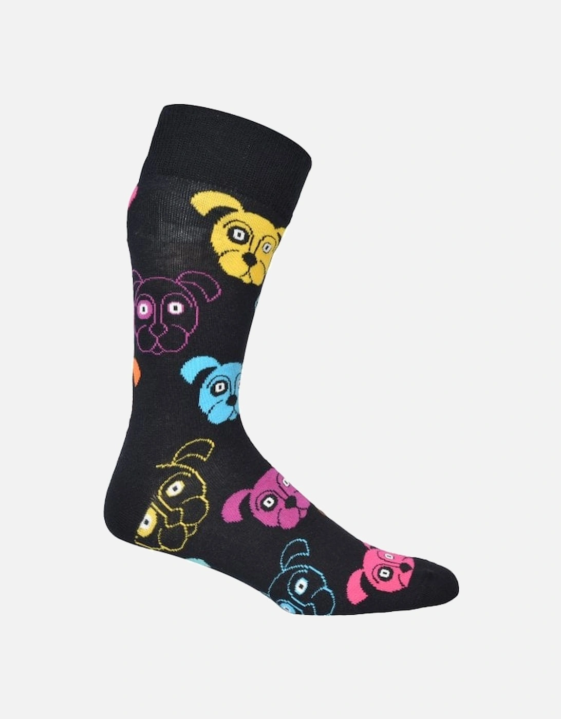 Colourful Dogs Socks, Black/multi