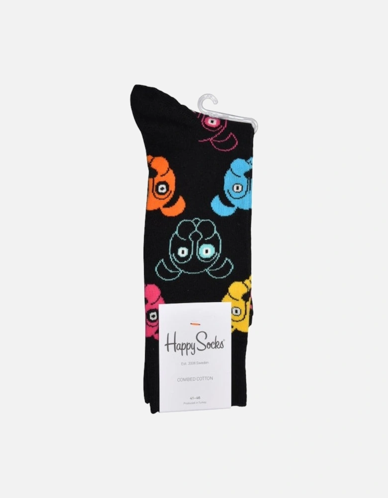 Colourful Dogs Socks, Black/multi