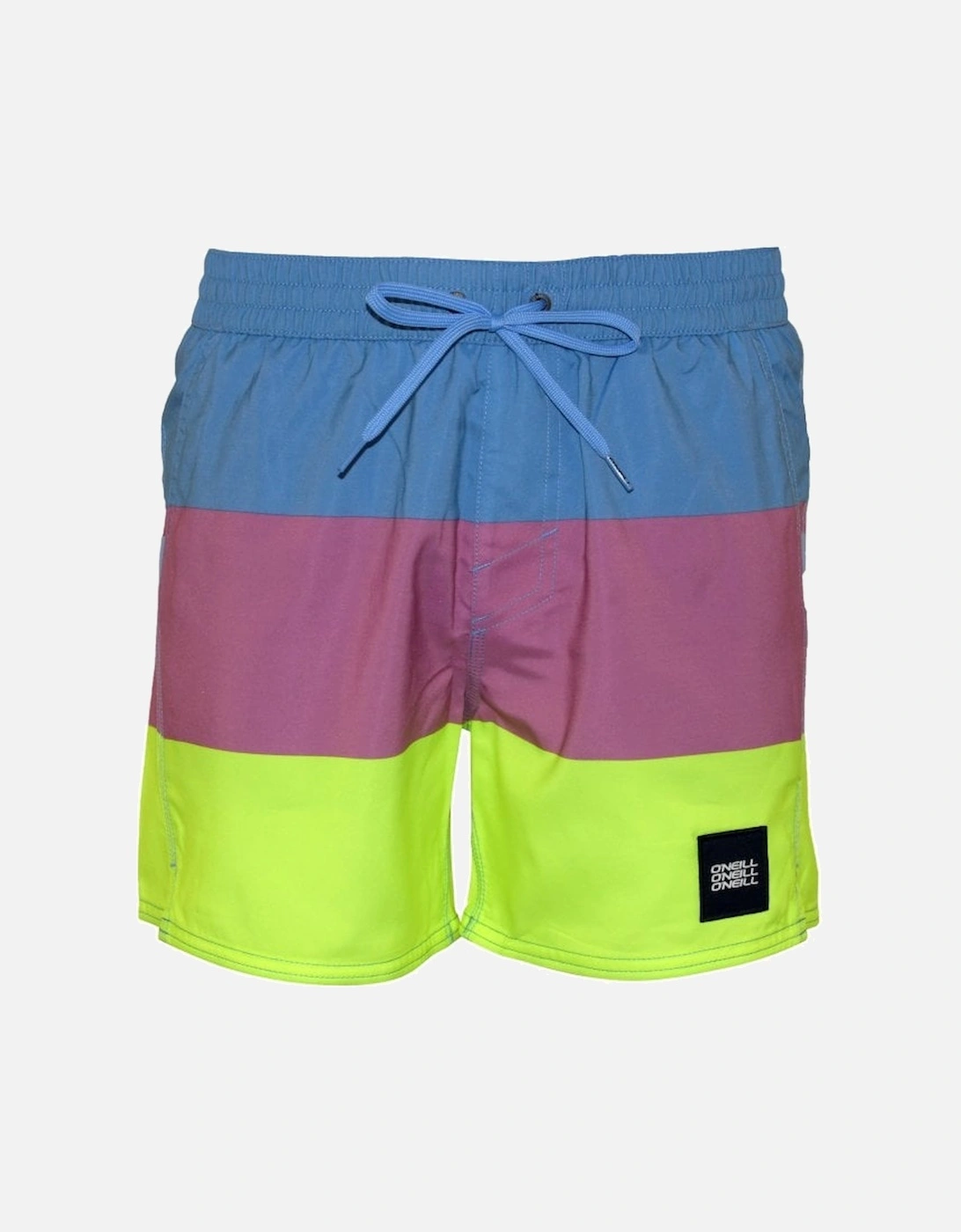 Vert Horizon Block Stripes Swim Shorts, Blue/pink, 7 of 6