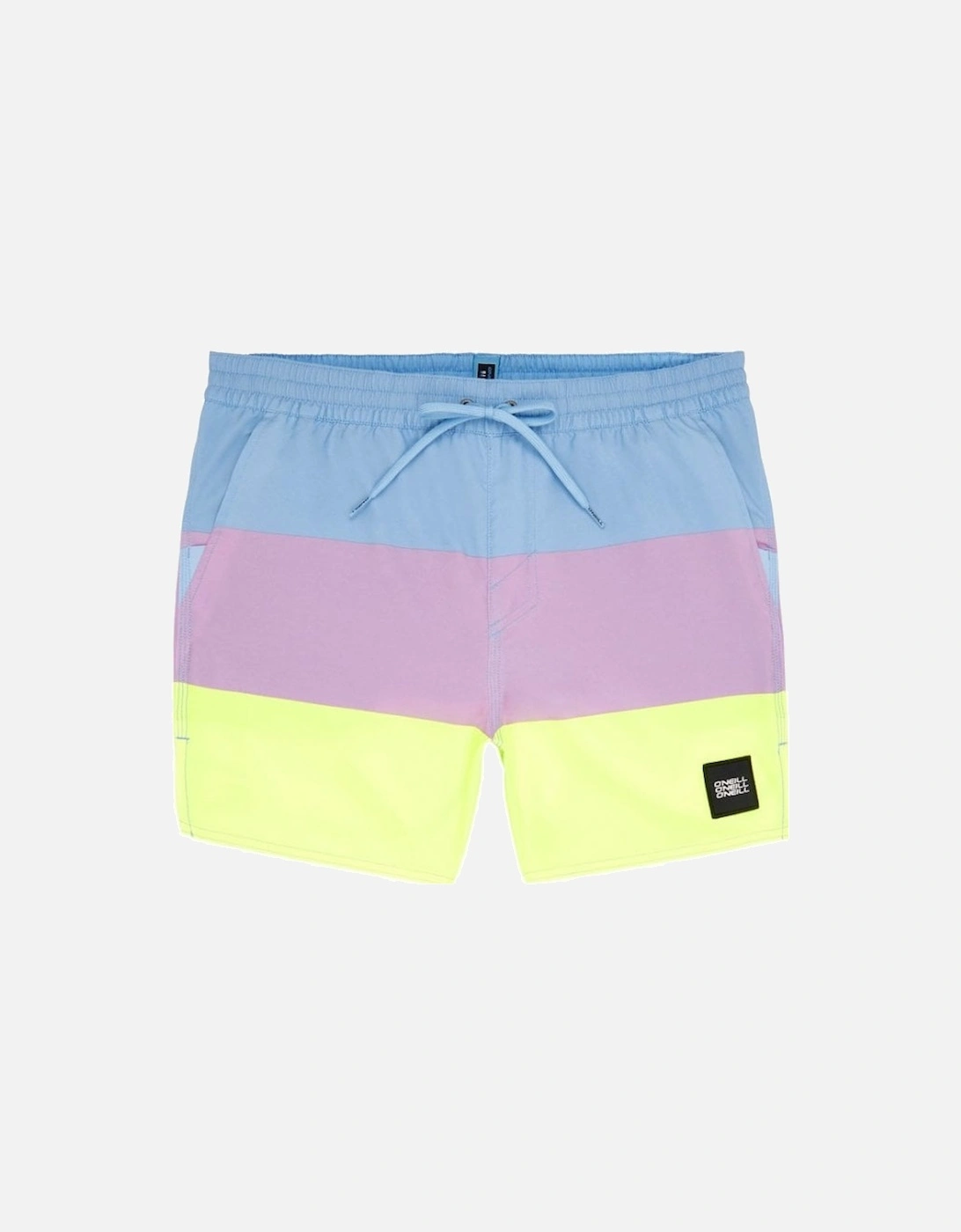 Vert Horizon Block Stripes Swim Shorts, Blue/pink