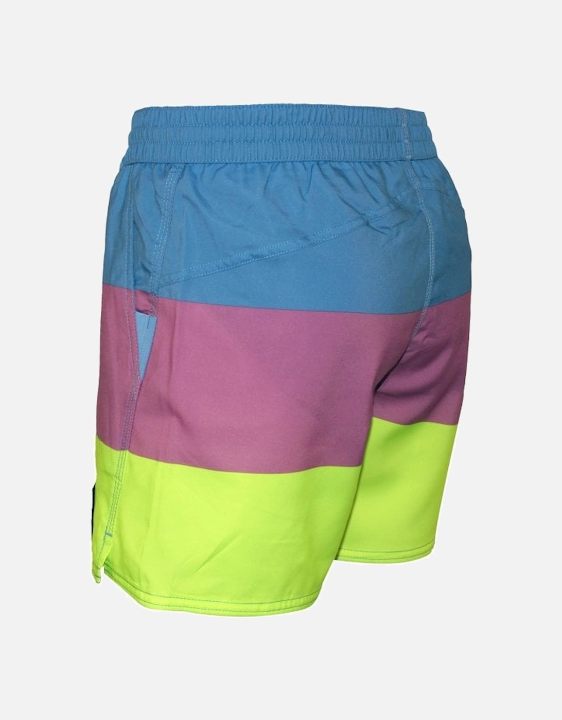 Vert Horizon Block Stripes Swim Shorts, Blue/pink