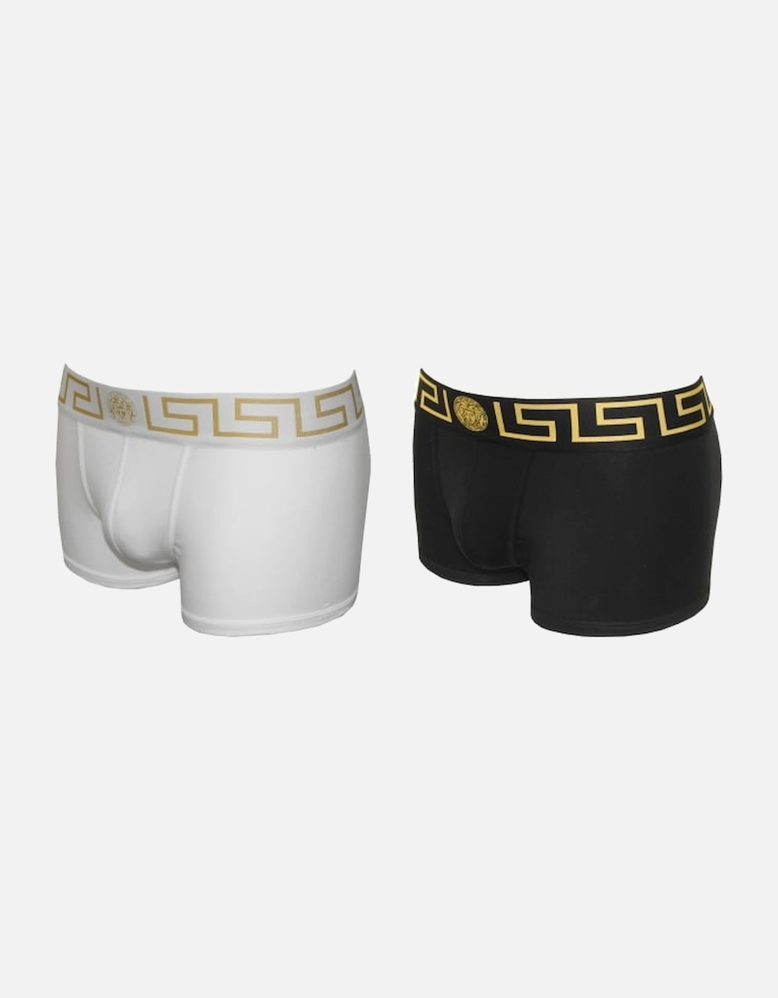 2-Pack Greca Border Boxer Trunks, Black/White