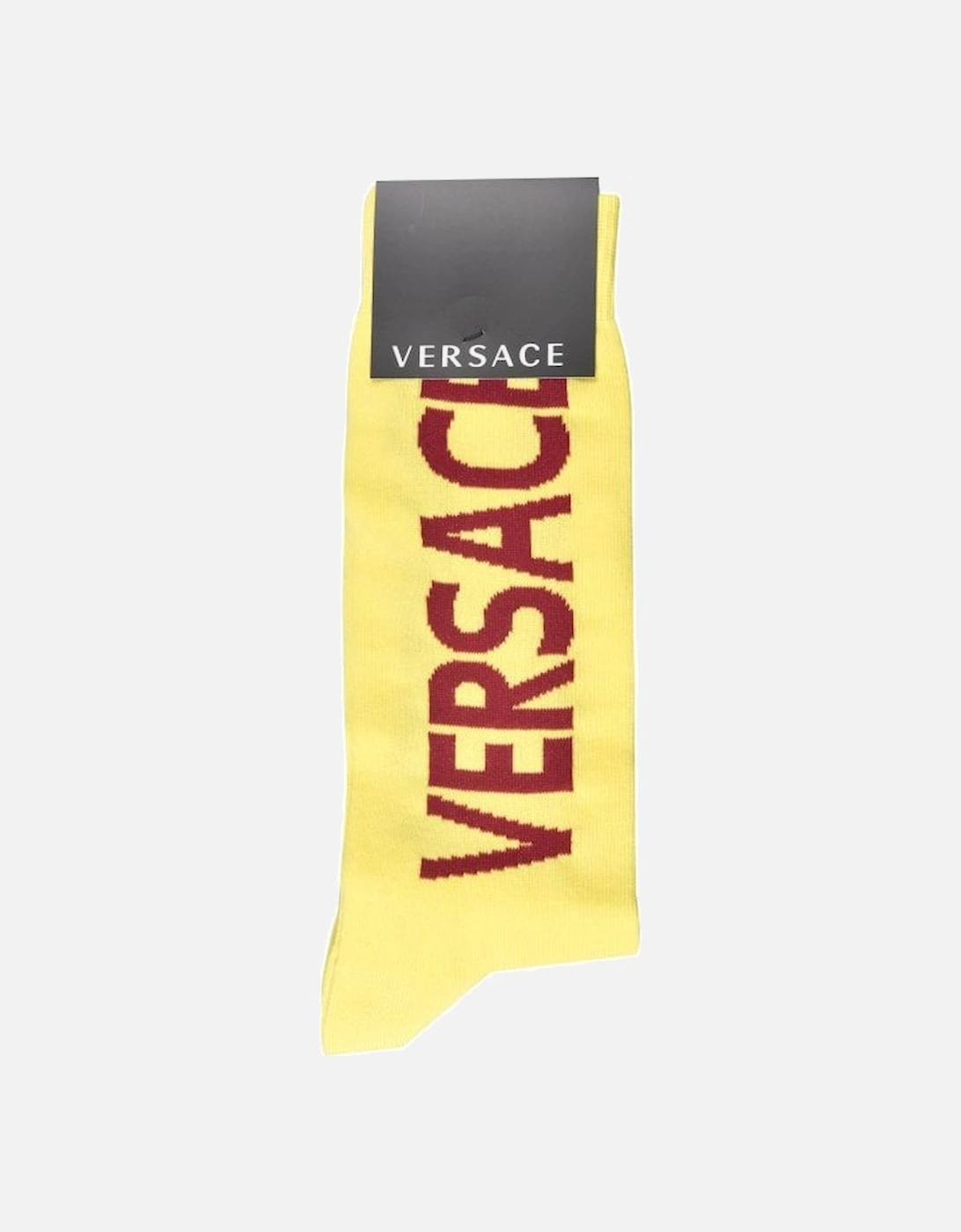 Script Logo Sports Socks, Yellow/burgundy