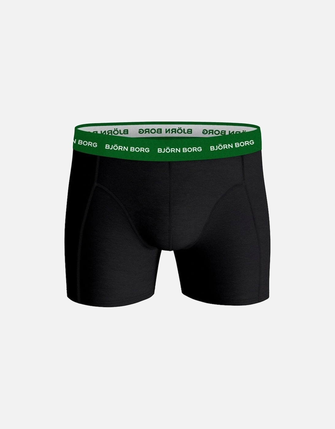 2-Pack Contrast Waistband Boxer Trunks, Black