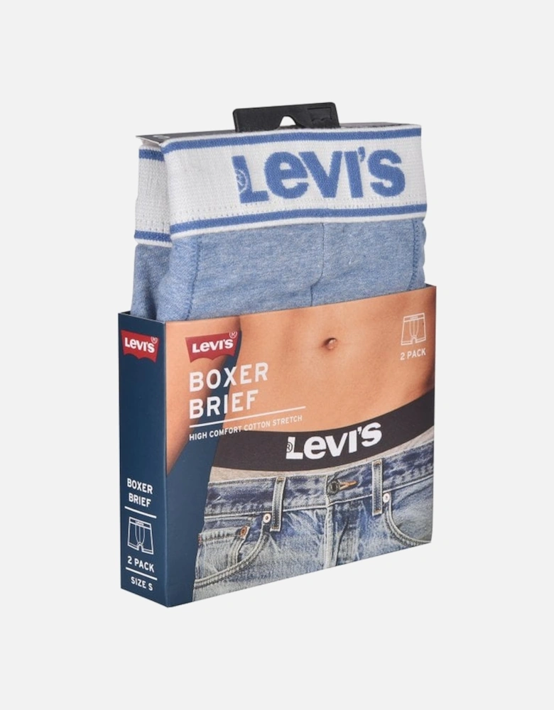 2-Pack Vintage Heather Boxer Briefs, Light Blue