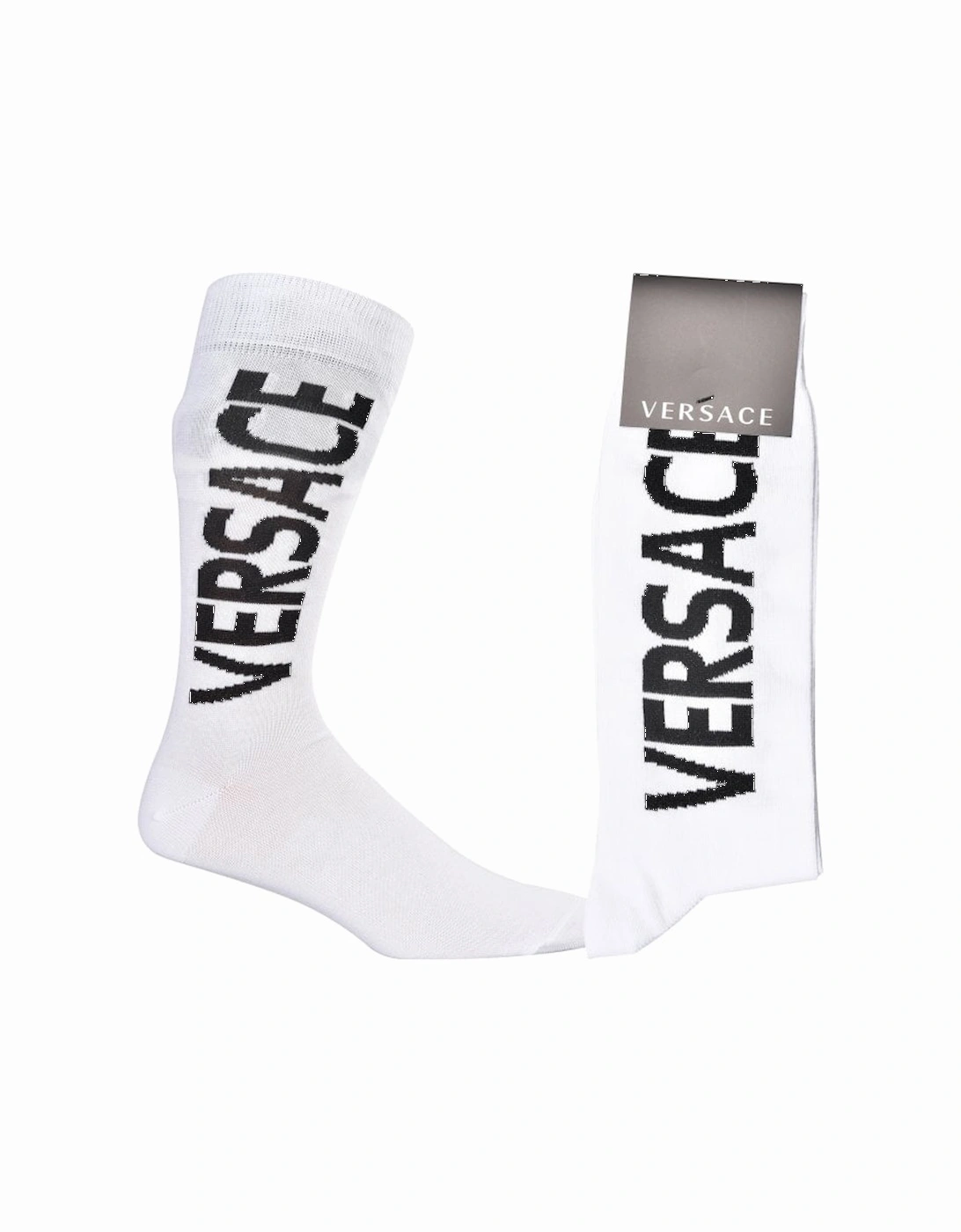 Script Logo Sports Socks, White/black, 4 of 3