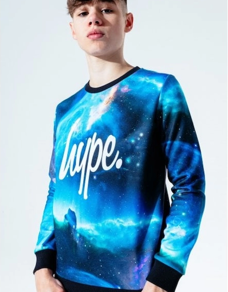 Boys Galactic Boom Sweatshirt, Blue/multi