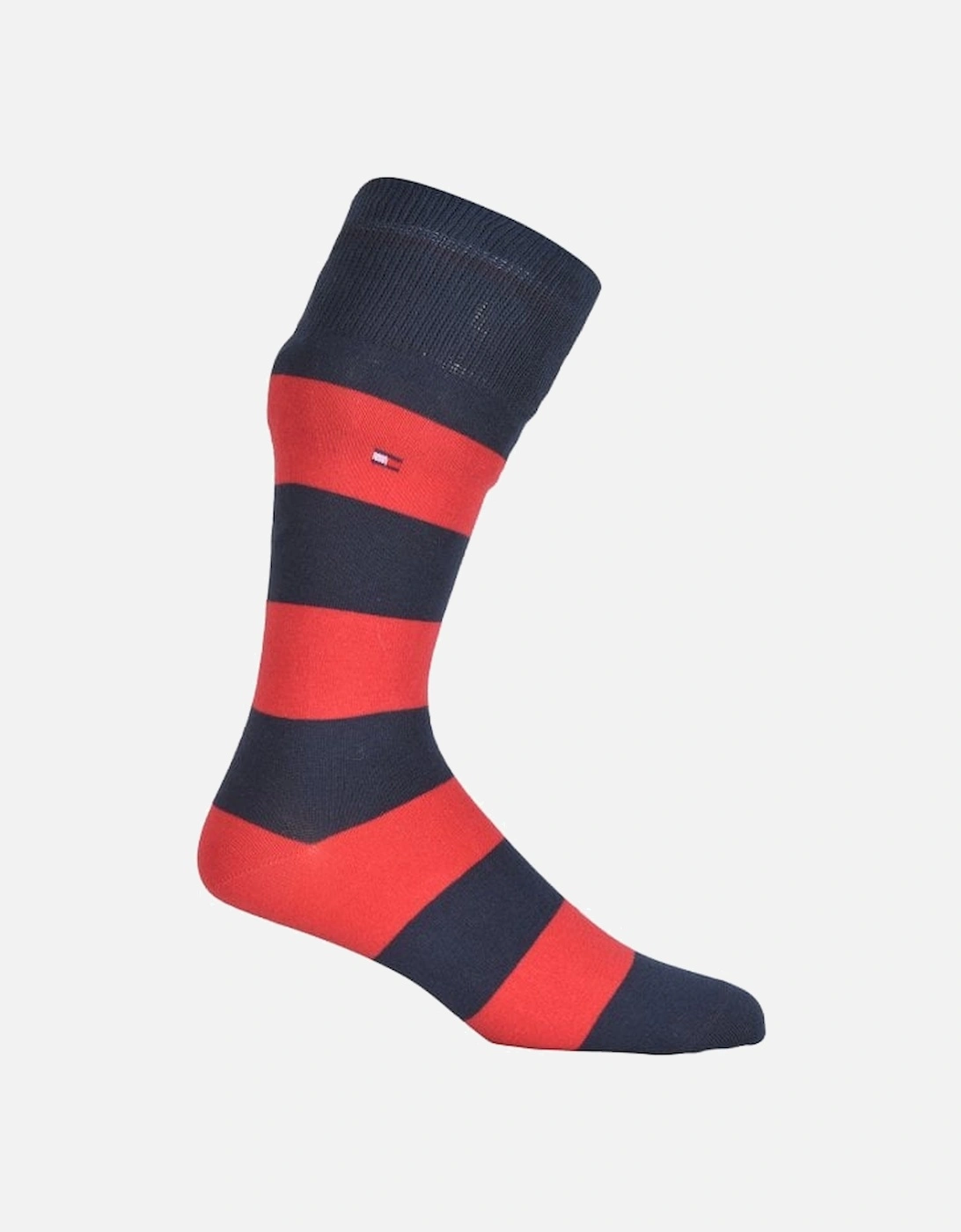 2-Pack Rugby Stripe & Solid Socks, Navy/Red