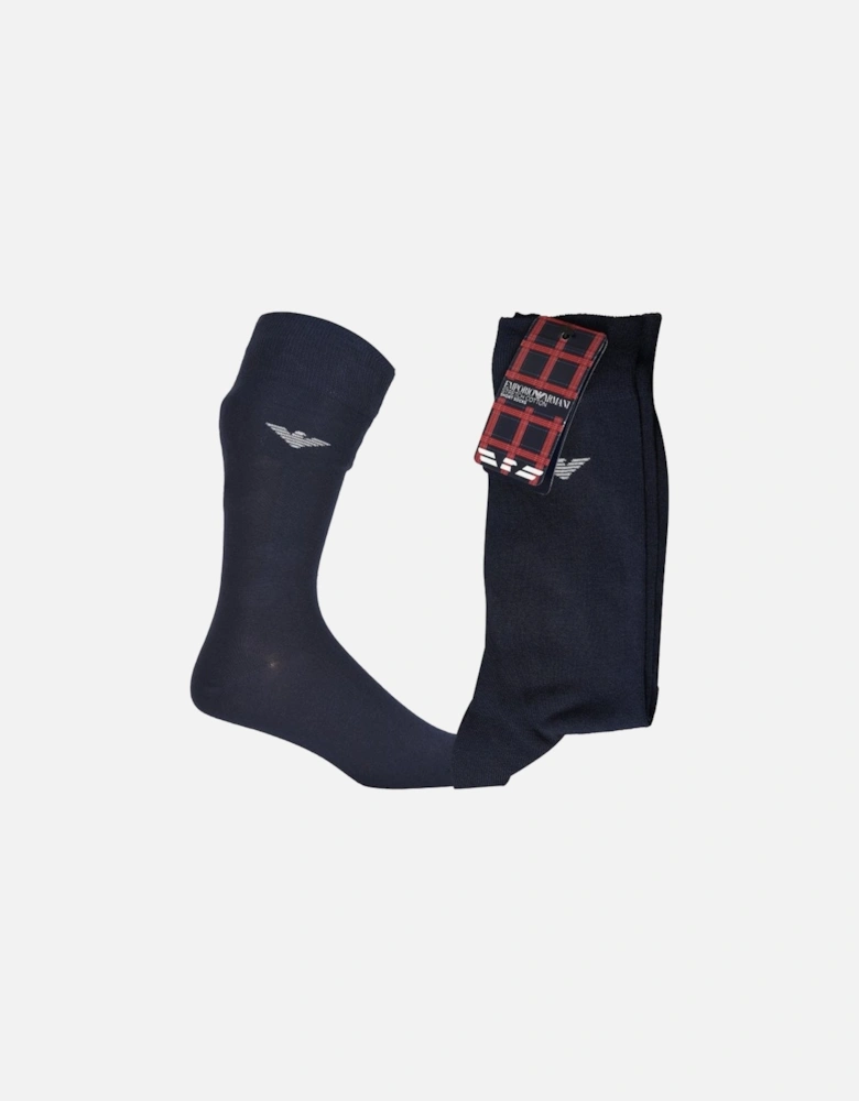 Iconic Logo Boxer Trunk & Socks Gift Set, Navy/red