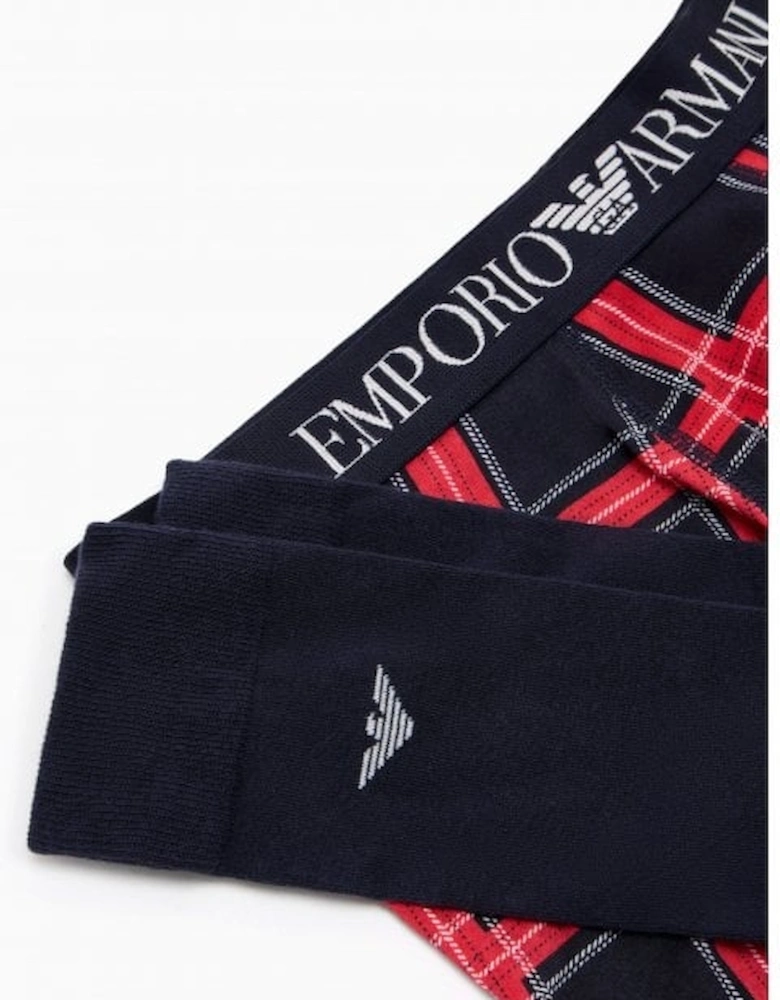 Iconic Logo Boxer Trunk & Socks Gift Set, Navy/red
