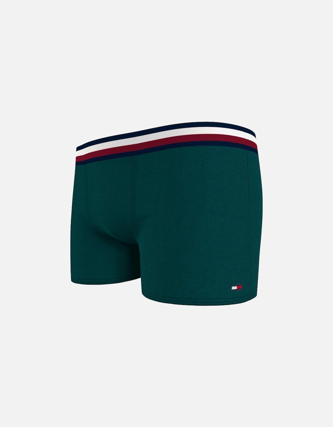 2-Pack Stripe Logo Boys Boxer Trunks, Deep Green / Navy