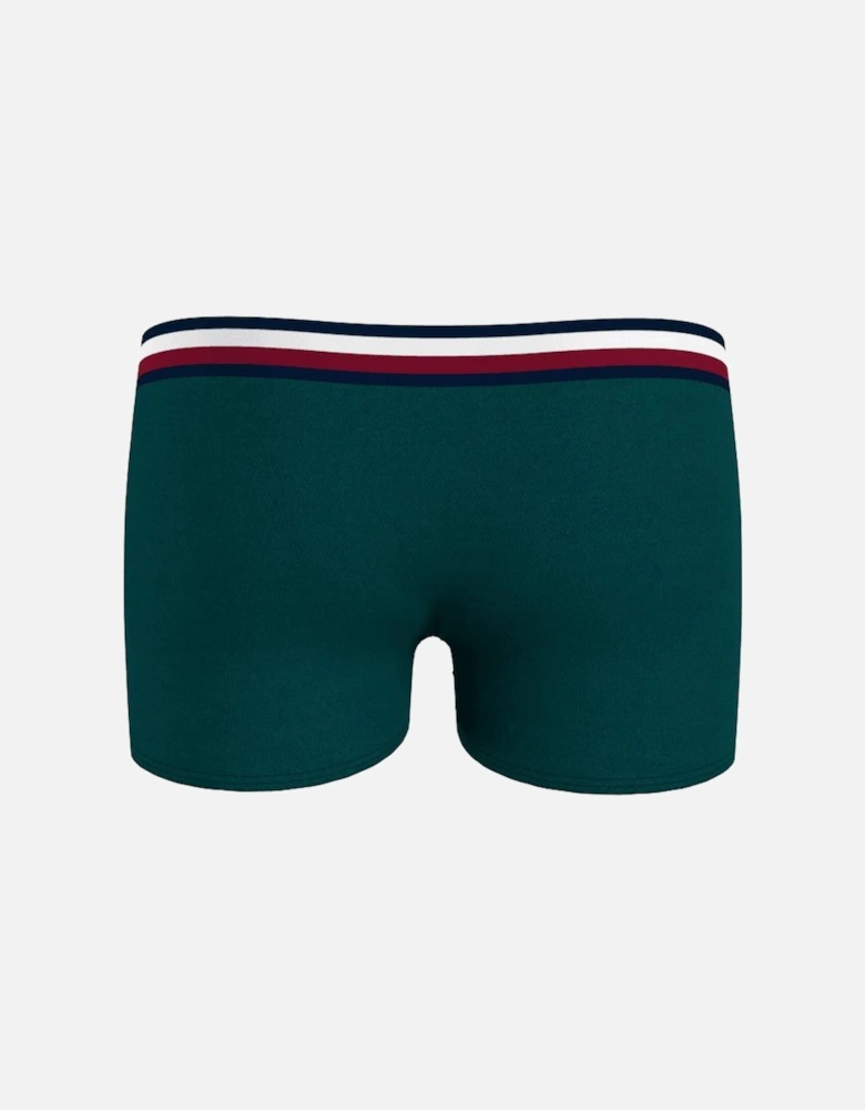 2-Pack Stripe Logo Boys Boxer Trunks, Deep Green / Navy