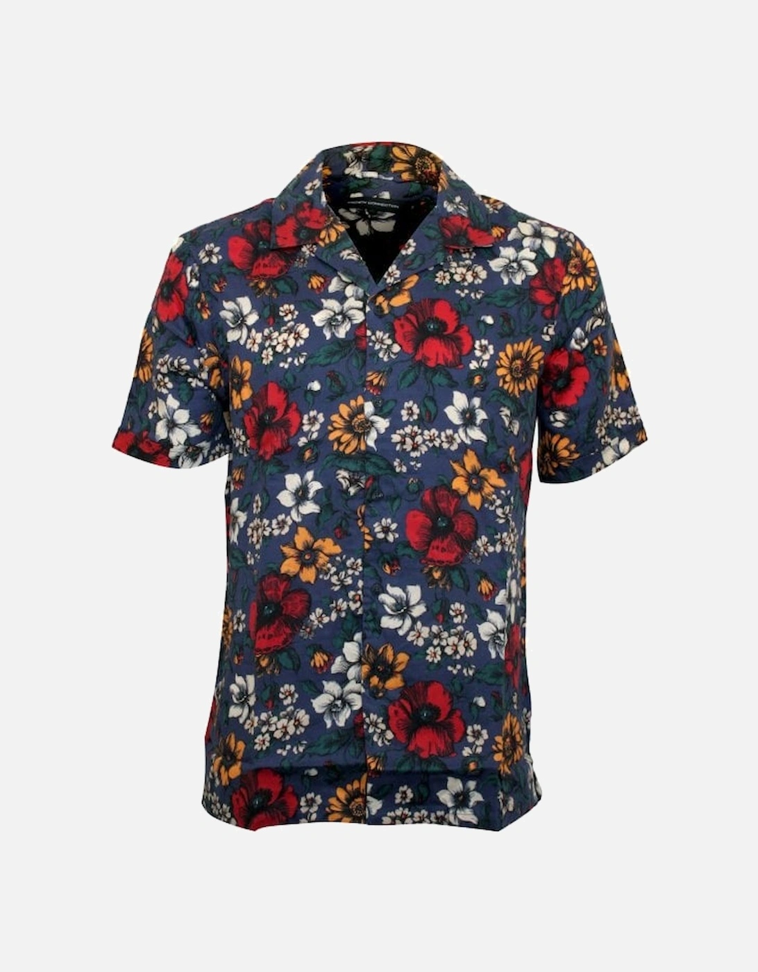 Floral Print Short-Sleeve Shirt, Bijou Blue, 4 of 3