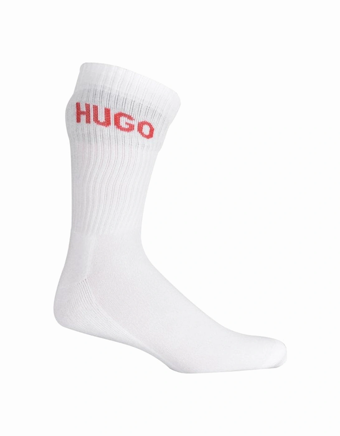 6-Pack Red Logo Sports Socks, White