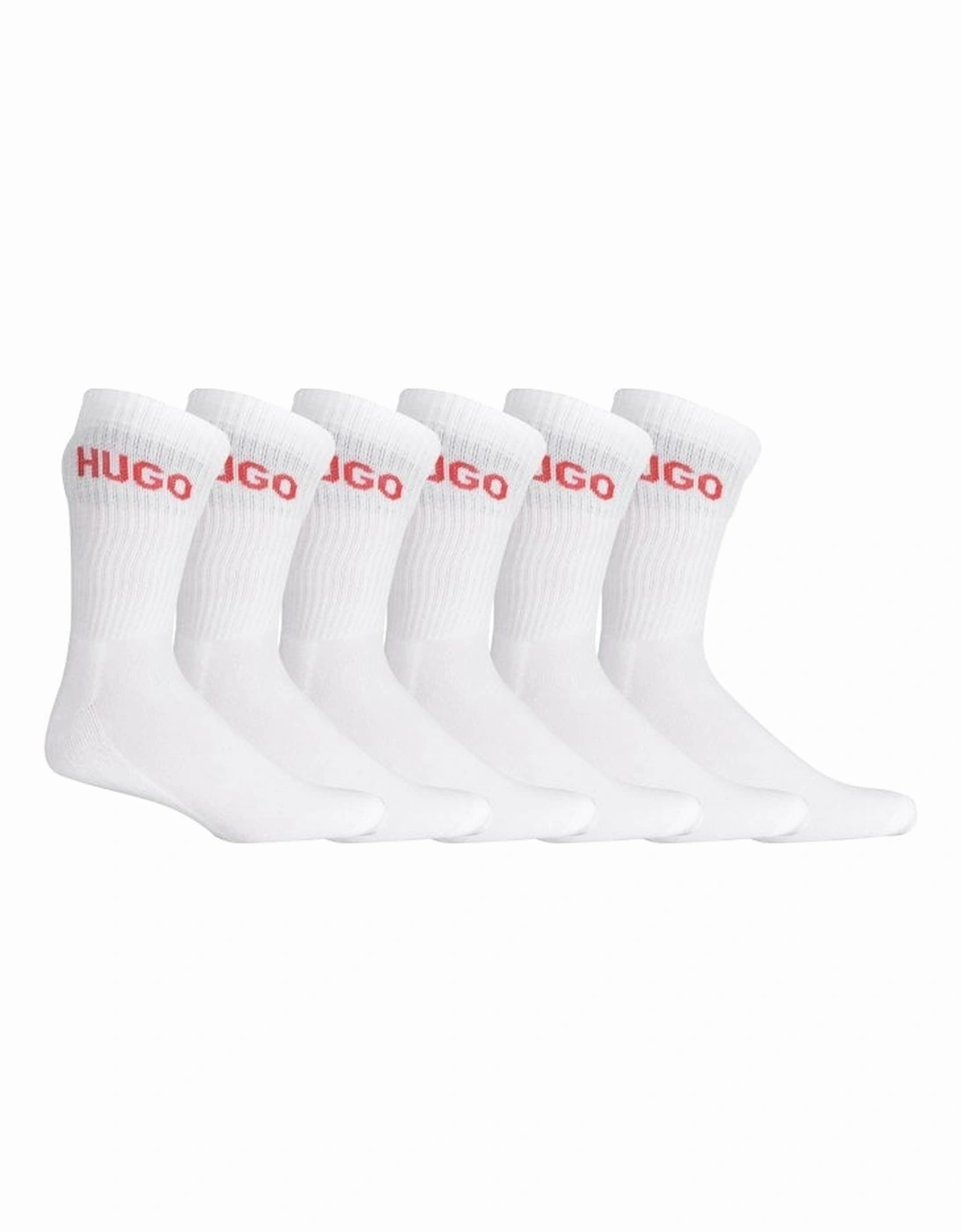6-Pack Red Logo Sports Socks, White, 5 of 4