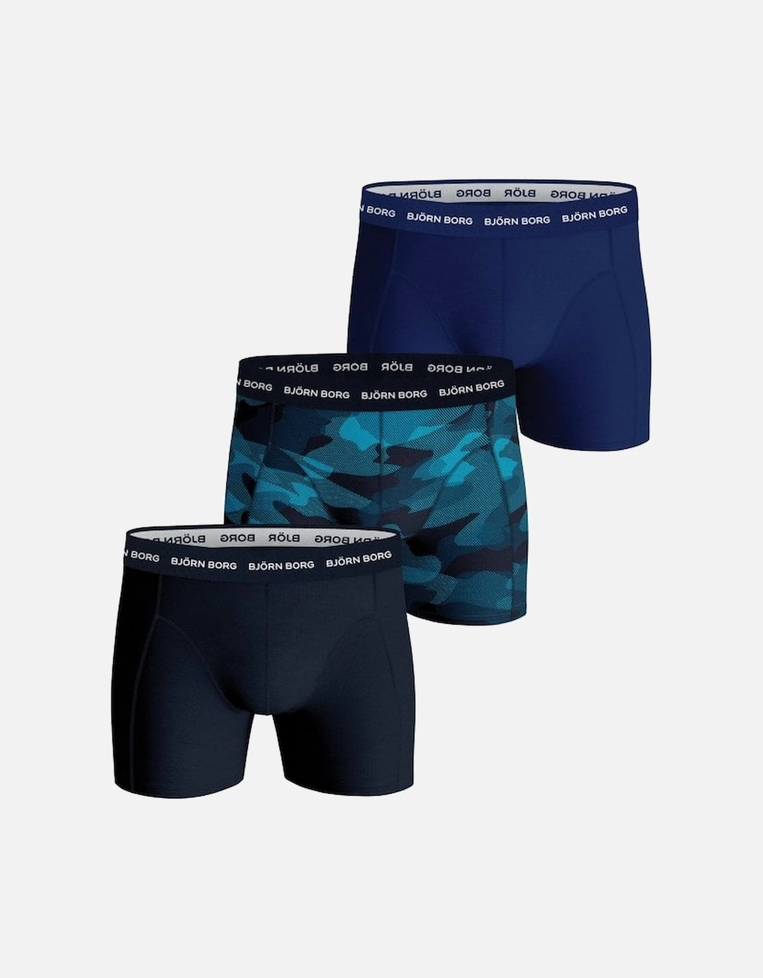3-Pack Camo & Solid Boxer Trunks, Blue Mix, 5 of 4