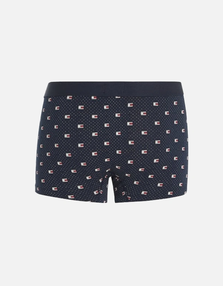 Polka Dot Flag Logo Boxer Trunk, Navy