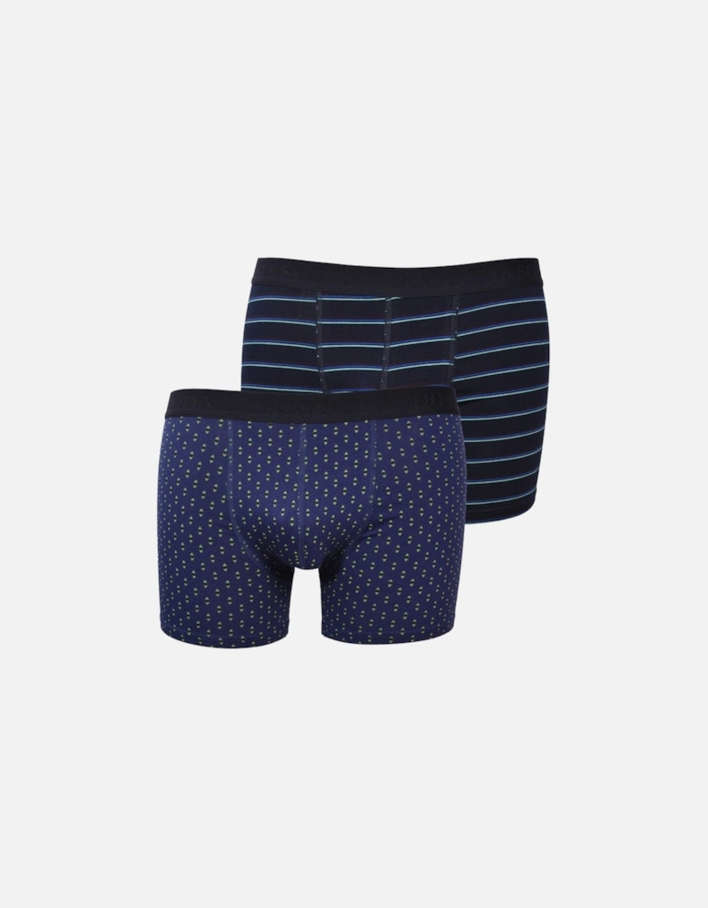 2-Pack Stripe and Geometric Print Boxer Briefs, Navy/Blue Mix