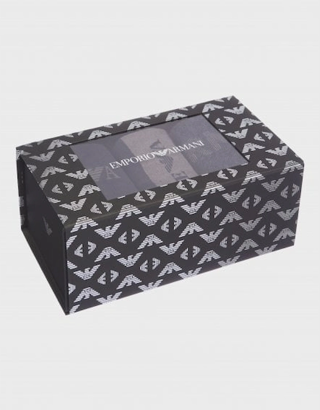 3-Pack Mixed Logo Socks Gift Box, Navy
