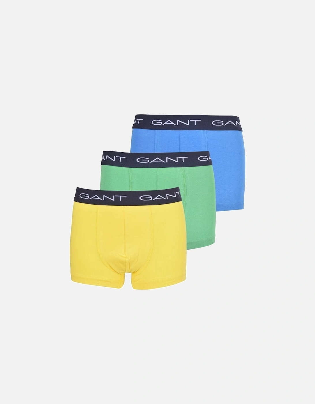 3-Pack Contrast Waistband Boys Boxer Trunks, Green/Yellow/Blue, 7 of 6
