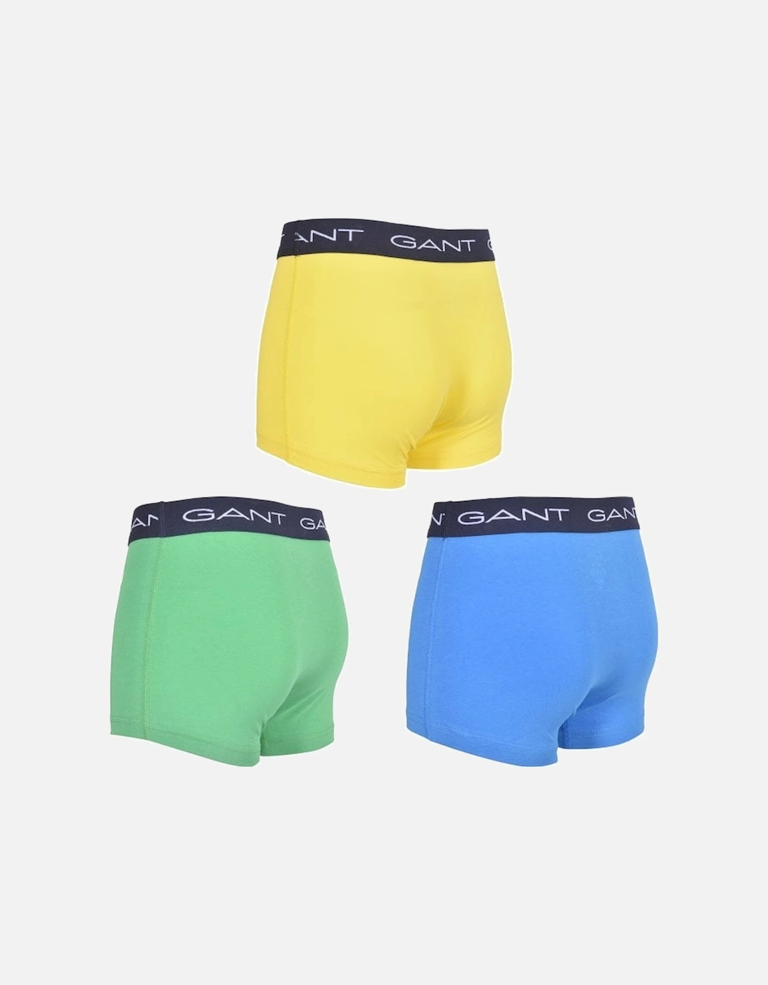 3-Pack Contrast Waistband Boys Boxer Trunks, Green/Yellow/Blue