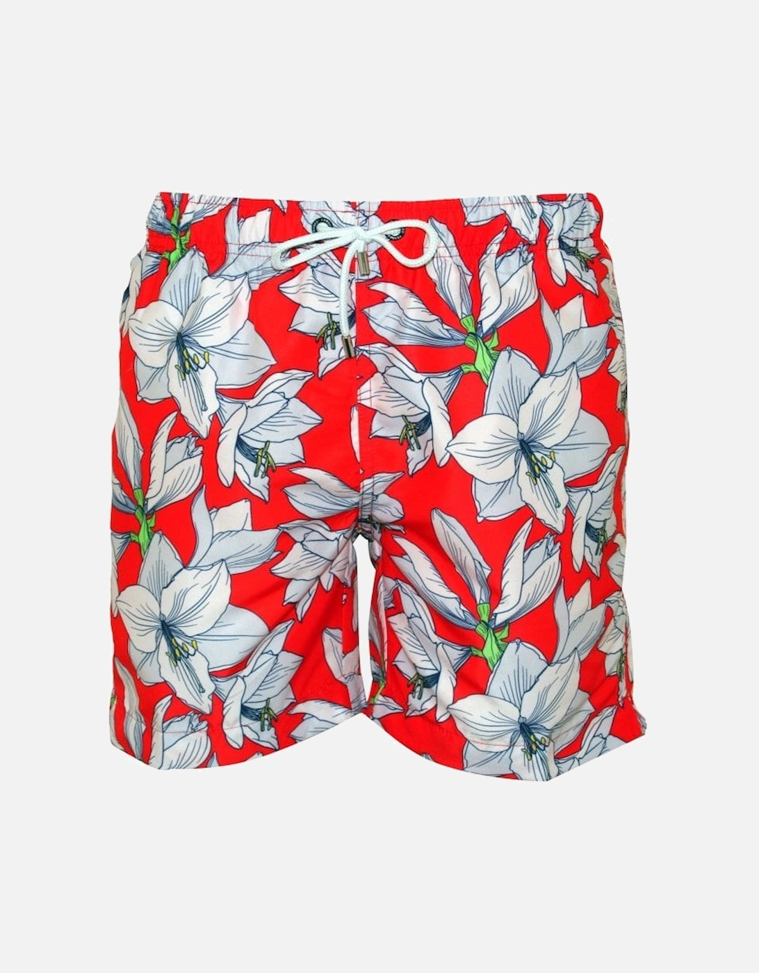 Coolum Fire Floral Print Swim Shorts, Red, 8 of 7