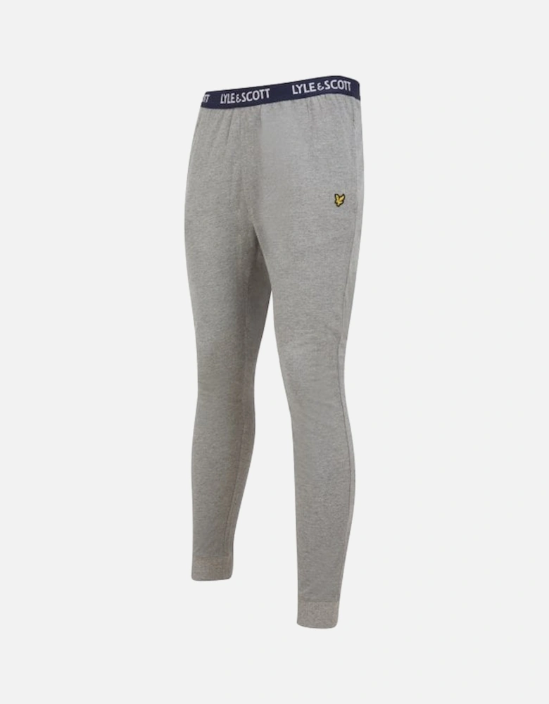 Single Jersey Cuffed Loungewear Jogging Bottoms, Light Grey Marl