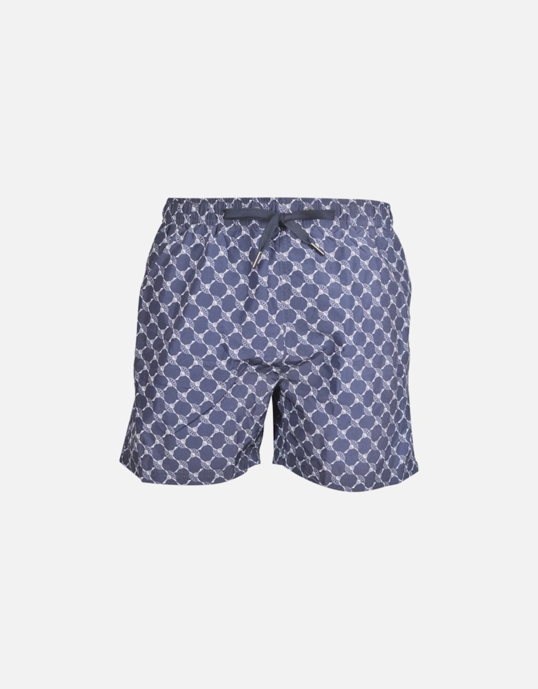 Cornflower Print Swim Shorts, Navy